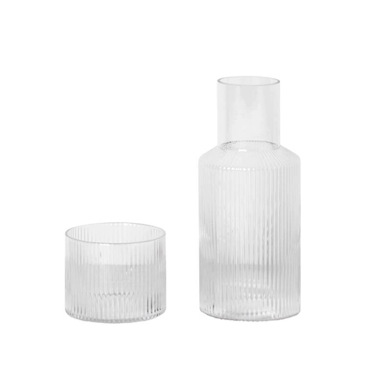 Carafe & verre Set carafe et verre RIPPLE Transparent FERM LIVING