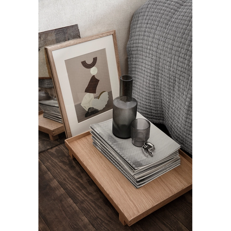 Carafe & verre Set de 4 verres RIPPLE Gris fumé FERM LIVING