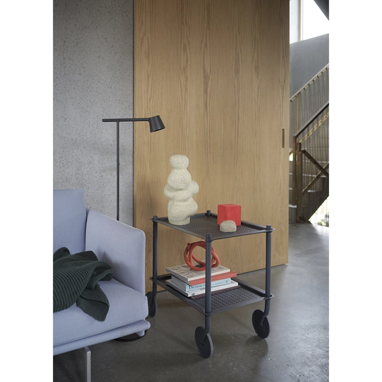 Desserte FLOW TROLLEY 2 niveaux Taupe MUUTO