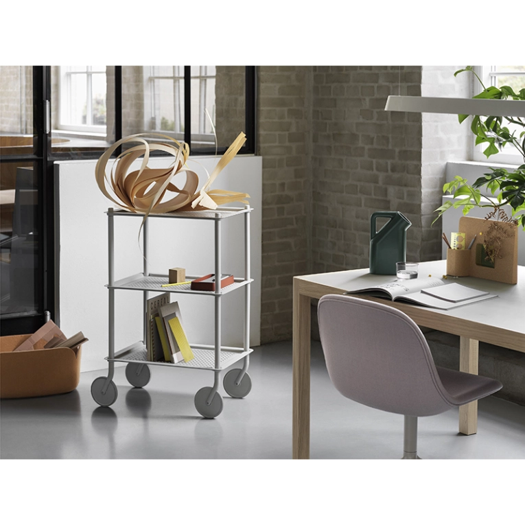 Desserte FLOW TROLLEY 3 niveaux Gris MUUTO