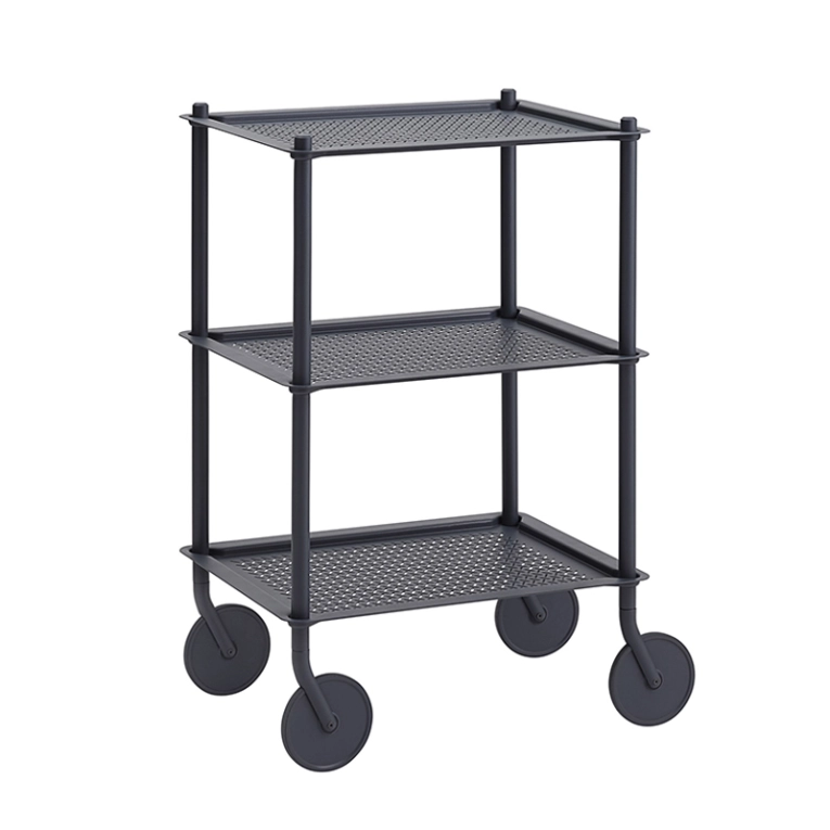 Desserte FLOW TROLLEY 3 niveaux Bleu-gris MUUTO