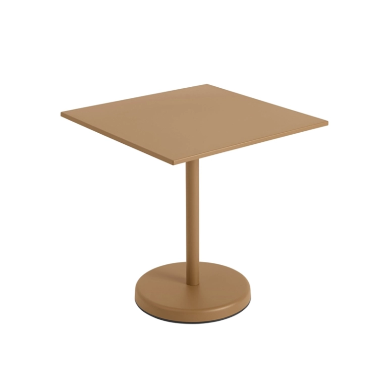 Table extérieur LINEAR STEEL CAFE 70x70 Orange brulé MUUTO