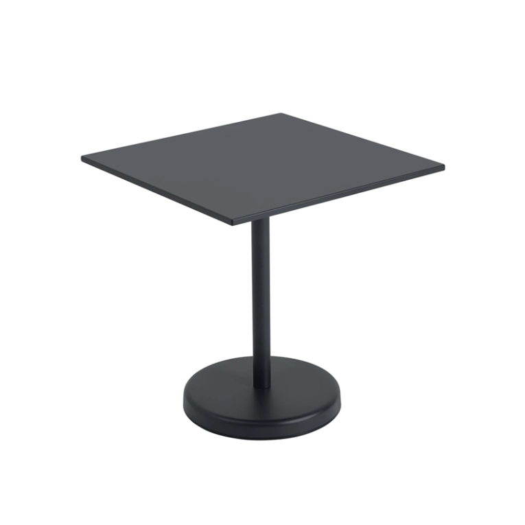 Table extérieur LINEAR STEEL CAFE 70x70 Noir MUUTO