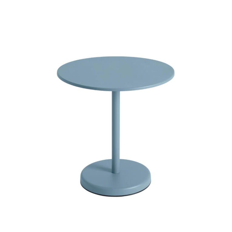 Table extérieur LINEAR STEEL CAFE Ø 70 Bleu clair MUUTO