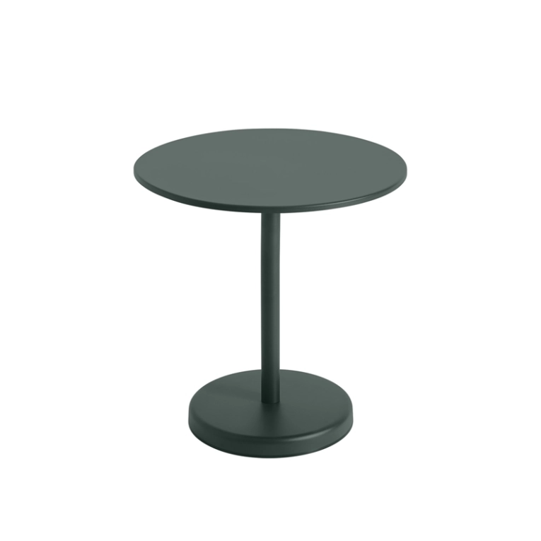 Table extérieur LINEAR STEEL CAFE Ø 70 Vert foncé MUUTO