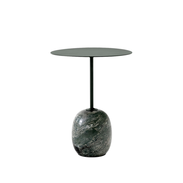 Table d'appoint guéridon LATO LN8 Vert foncé & marbre Verde Alpi AND TRADITION