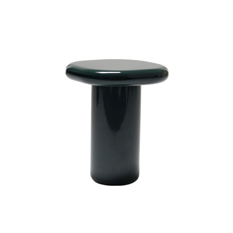 Table d'appoint guéridon BILBAO 50x50 Vert noir laqué brillant MOGG