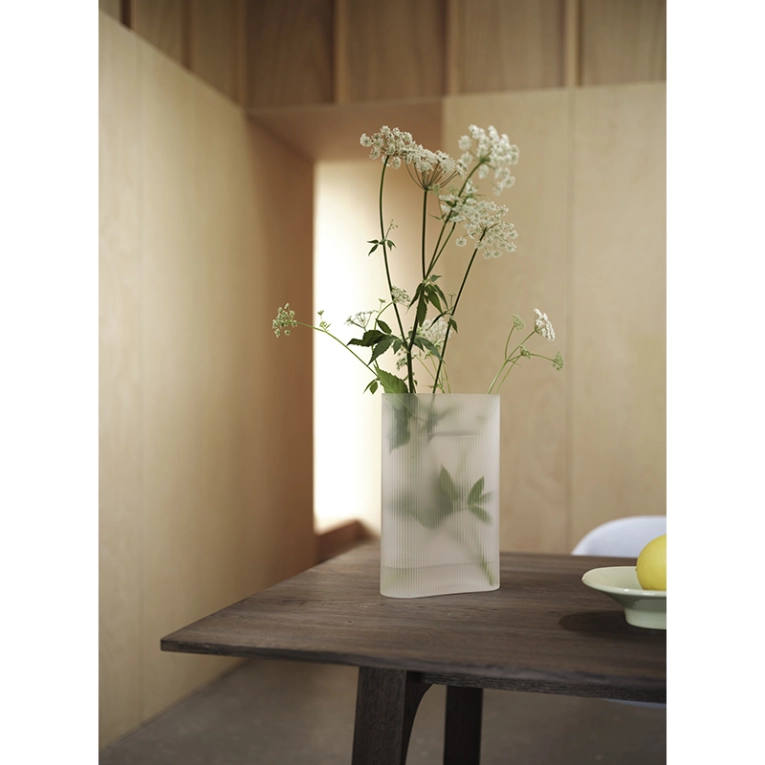 Vase VASE RIDGE Verre H 35 Blanc MUUTO