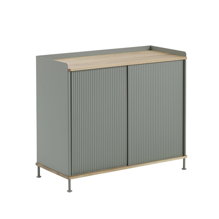 Meuble de rangement ENFOLD Buffet L 100 Chêne/ vert cendré MUUTO