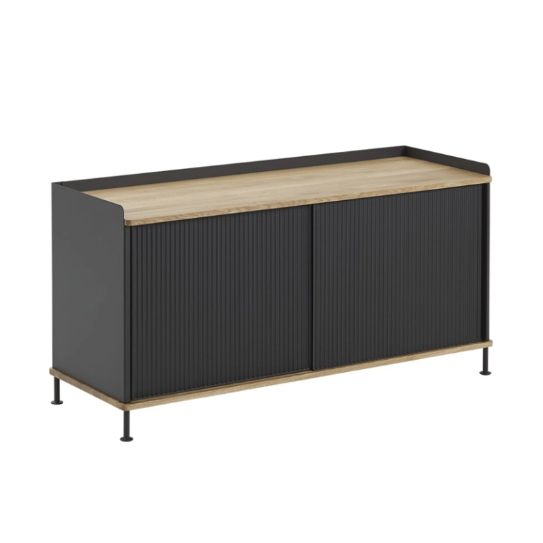 Meuble de rangement ENFOLD Buffet L 124 Chêne/ noir MUUTO