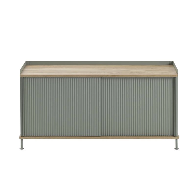 Meuble de rangement ENFOLD Buffet L 124 Chêne/ vert cendré MUUTO