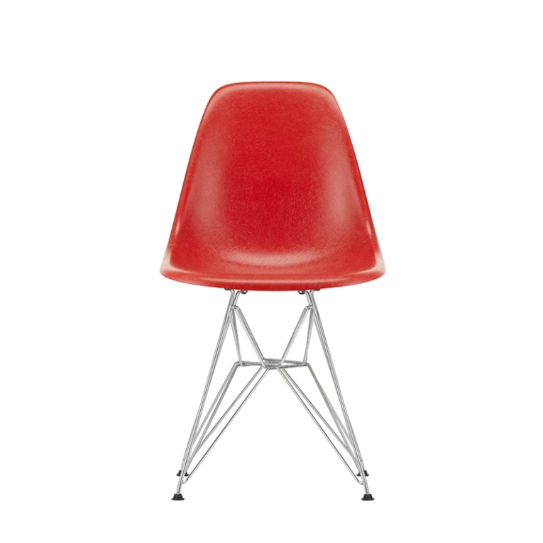 Chaise EAMES FIBERGLASS CHAIR DSR Rouge classique Eames VITRA