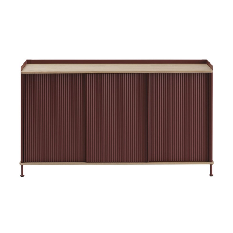 Meuble de rangement ENFOLD Buffet L 148 Chêne/ rouge foncé MUUTO