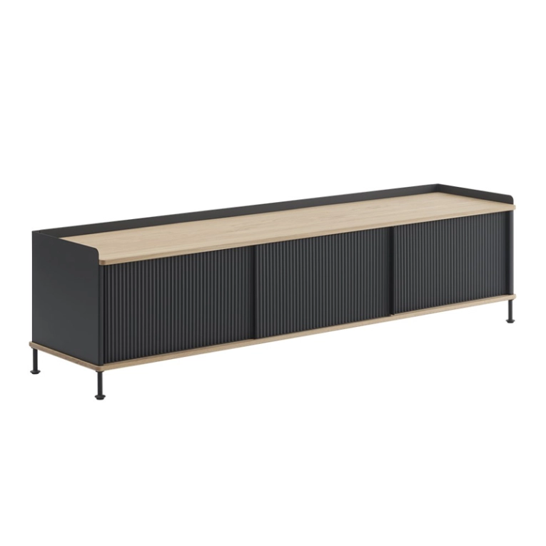 Meuble de rangement ENFOLD Buffet L 186 Chêne/ noir MUUTO