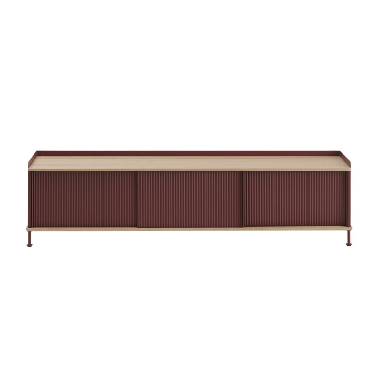 Meuble de rangement ENFOLD Buffet L 186 Chêne/ rouge foncé MUUTO