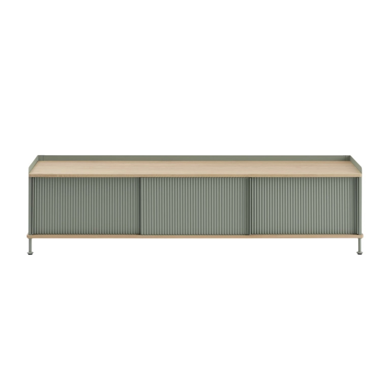 Meuble de rangement ENFOLD Buffet L 186 Chêne/ vert cendré MUUTO
