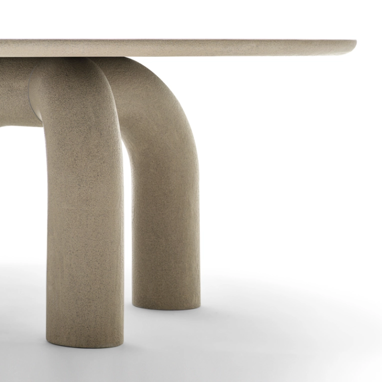 Table ELEPHANTE Ronde Blanc texturé MOGG