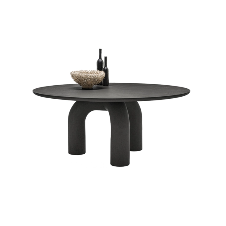 Table ELEPHANTE Ronde Noir texturé MOGG