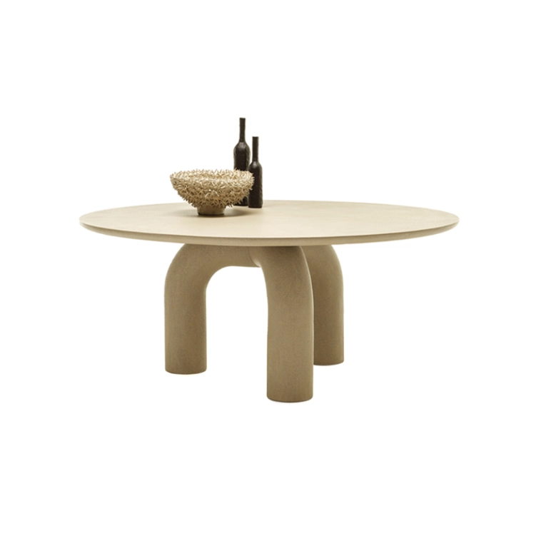 Table ELEPHANTE Ronde Ivoire texturé MOGG