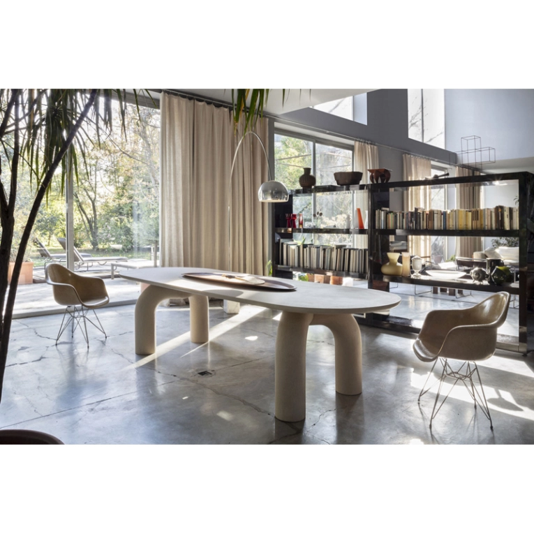 Table ELEPHANTE Rectangulaire Gris ciment laqué mat MOGG
