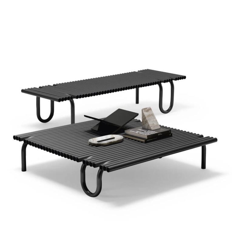 Table basse PIPELINES 175x60 Noir MOGG