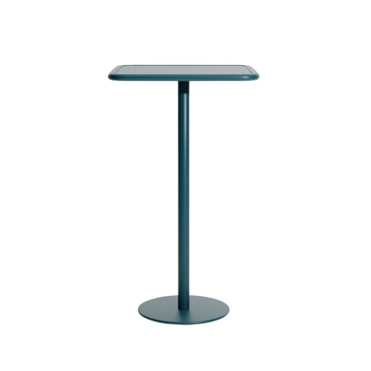 Table extérieur Mange-debout WEEK-END carré Bleu océan PETITE FRITURE