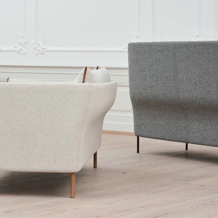 Canapé SILHOUETTE 2 places dossier haut Gris 130 HAY