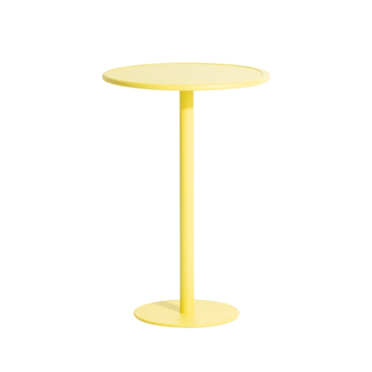 Table extérieur Mange-debout WEEK-END rond Jaune PETITE FRITURE