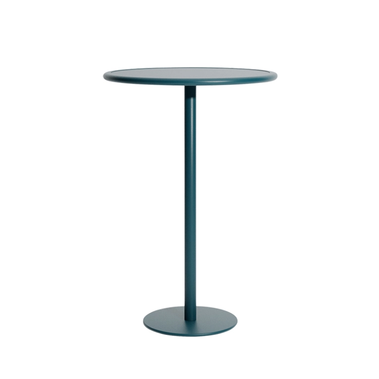 Table extérieur Mange-debout WEEK-END rond Bleu océan PETITE FRITURE