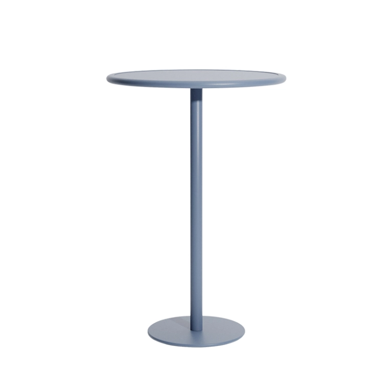 Table extérieur Mange-debout WEEK-END rond Bleu pigeon PETITE FRITURE