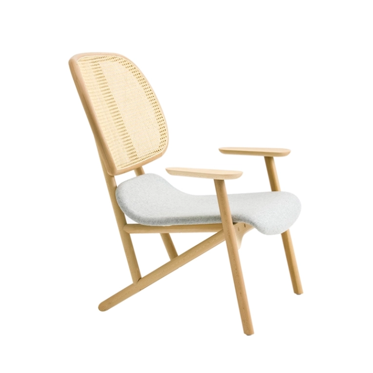 Fauteuil KLARA Chêne/ assise grise MOROSO