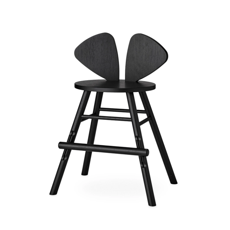 Siège enfant Chaise enfant haute MOUSE JUNIOR 3 à 9 ans Noir NOFRED