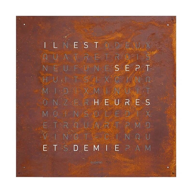 Horloge Horloge QLOCKTWO EARTH 90 Creator's Edition Rust QLOCKTWO