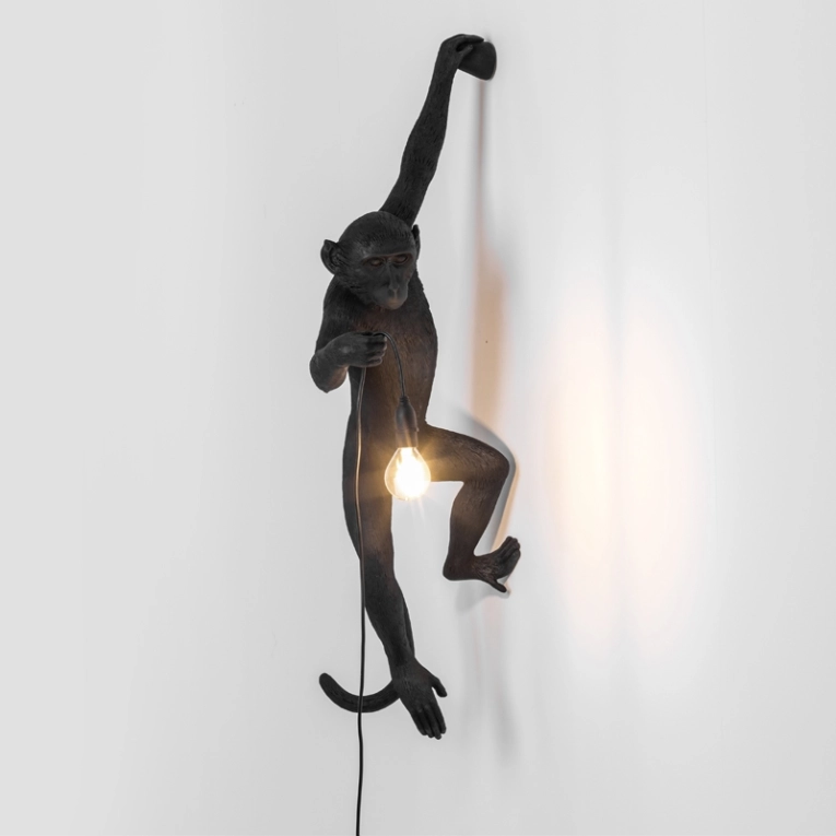 Applique MONKEY OUTDOOR Hanging Noir SELETTI