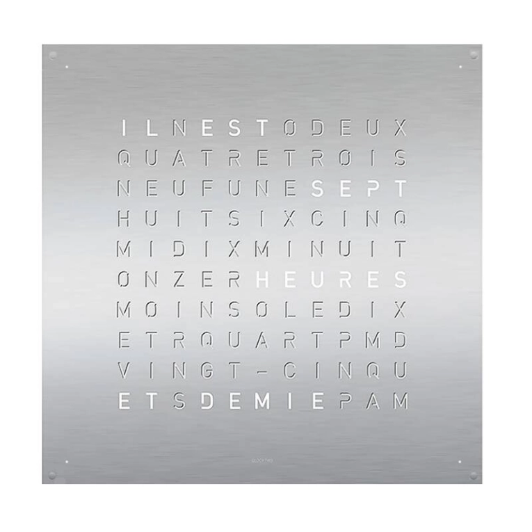 Horloge Horloge QLOCKTWO EARTH 90 Stainless steel QLOCKTWO