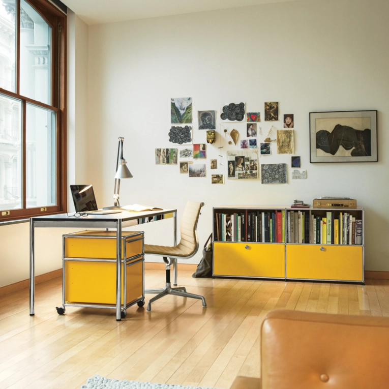 Meuble de rangement USM HALLER C2 Jaune or USM HALLER