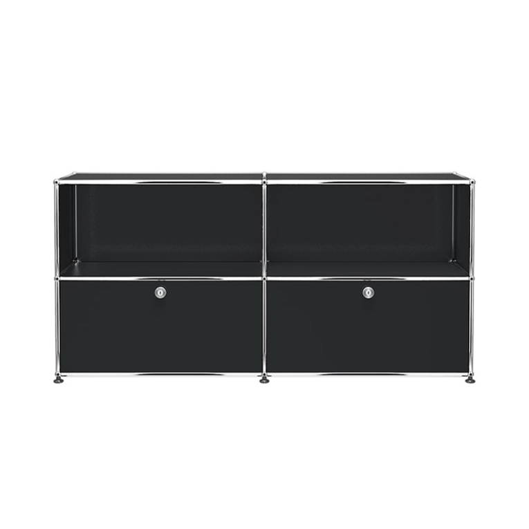 Meuble de rangement USM HALLER C2 Noir graphite USM HALLER