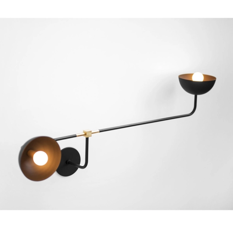 Applique BEAUBIEN ABAT-JOUR DOUBLE Noir mat LAMBERT & FILS