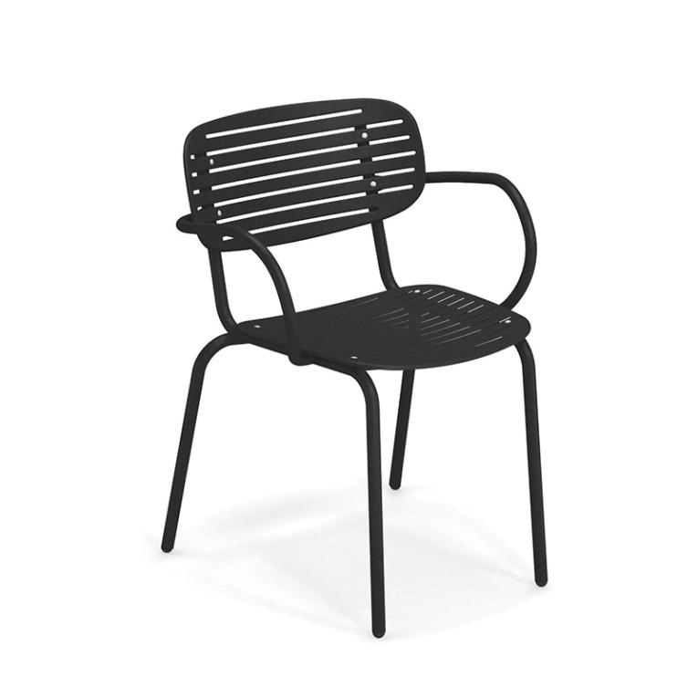 Chaise extérieur MOM avec accoudoirs Noir EMU