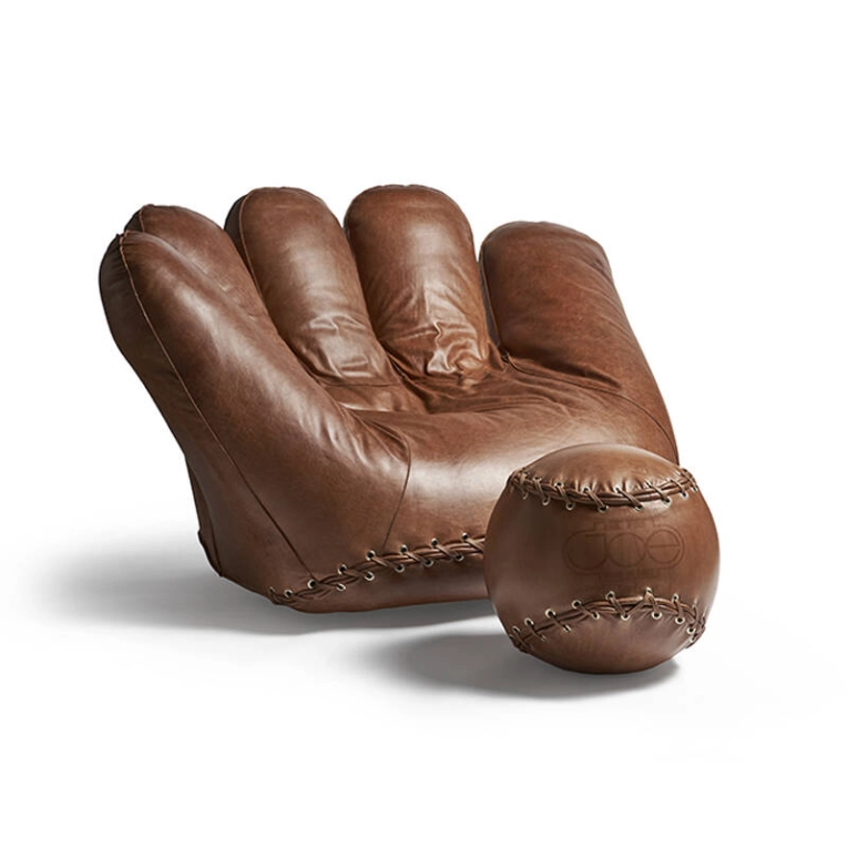 Pouf JOE BALL Cuir marron BAL93002 POLTRONOVA