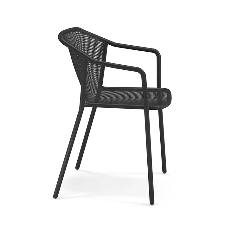 Chaise extérieur DARWIN avec accoudoirs Noir EMU