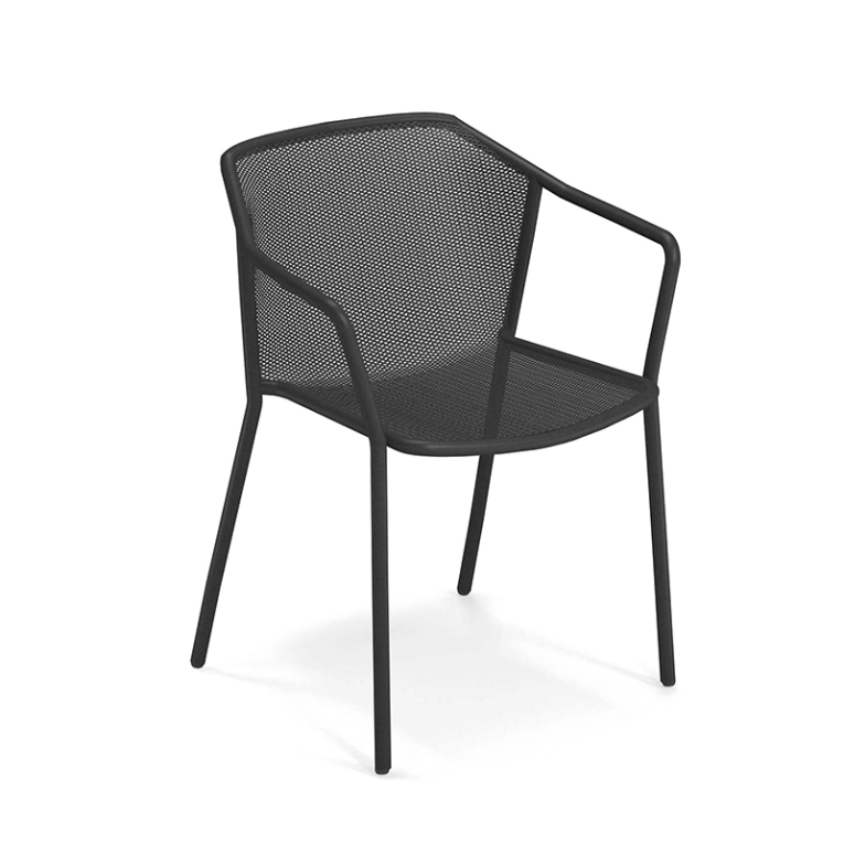 Chaise extérieur DARWIN avec accoudoirs Noir EMU