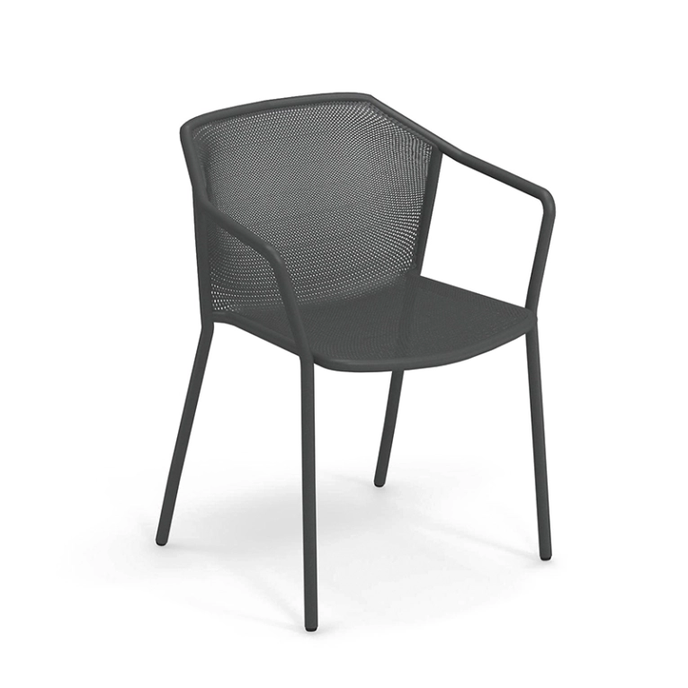Chaise extérieur DARWIN avec accoudoirs Fer ancien EMU