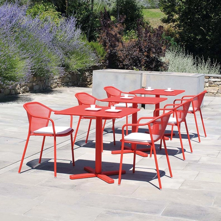 Chaise extérieur DARWIN avec accoudoirs Fer ancien EMU