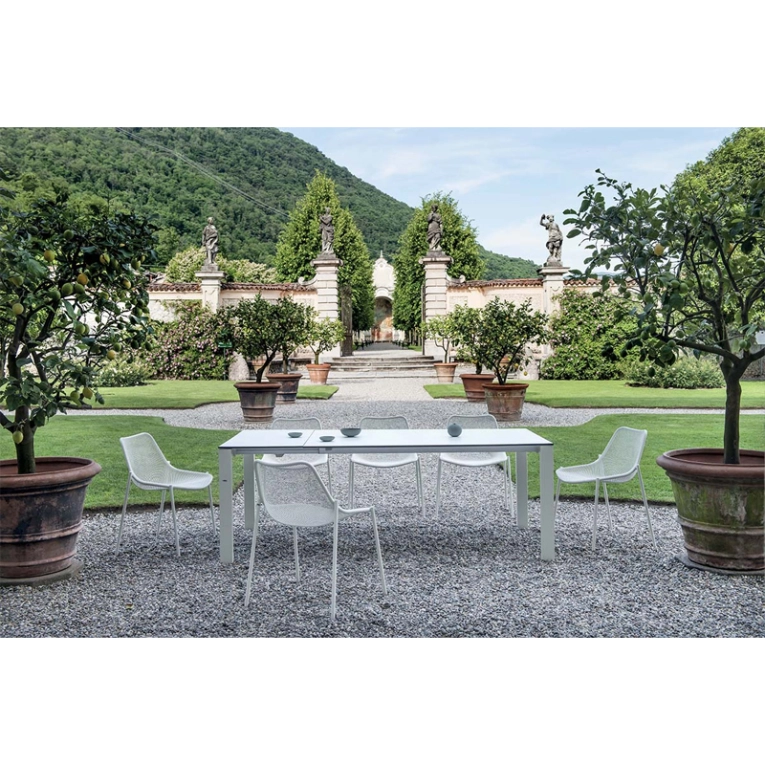 Table extérieur ROUND Extensible Blanc mat EMU