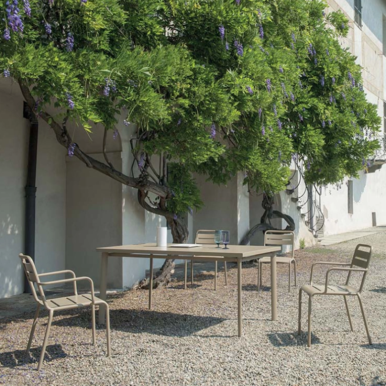 Chaise extérieur STAR avec accoudoirs Blanc mat EMU