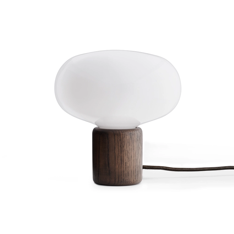 Lampe à poser KARL-JOHAN Chêne fumé / Verre opalin blanc NEW WORKS