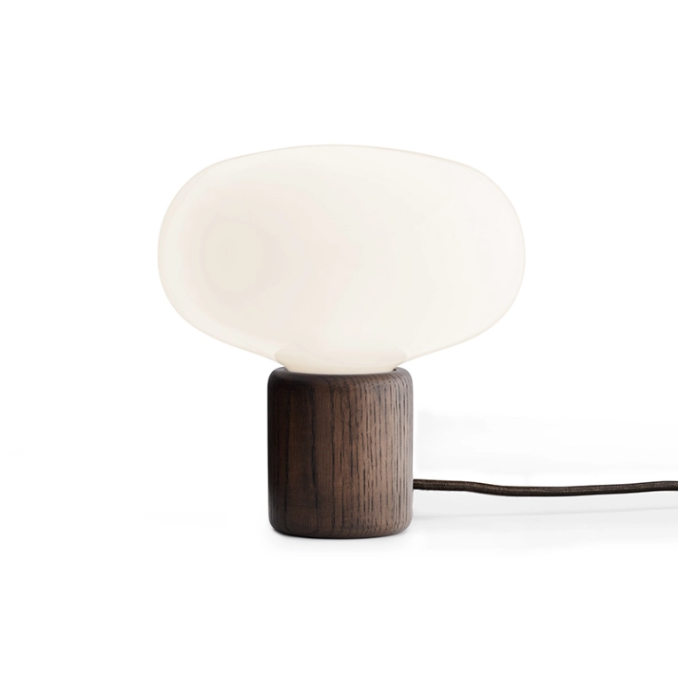 Lampe à poser KARL-JOHAN Chêne fumé / Verre opalin blanc NEW WORKS
