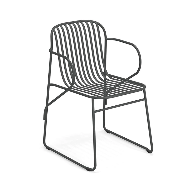 Chaise extérieur RIVIERA avec accoudoirs Fer ancien EMU