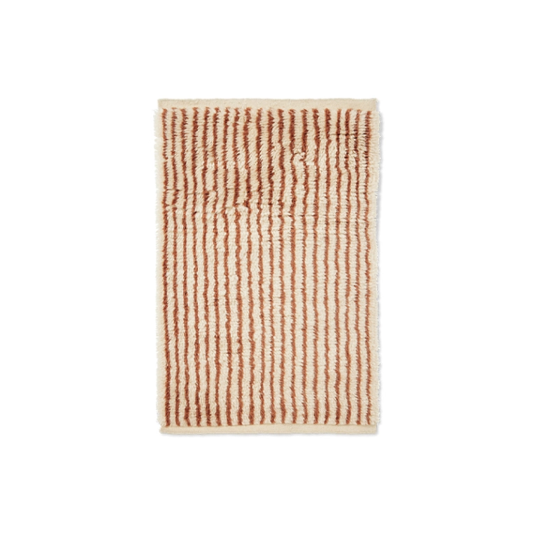 Tapis KAMI KNOTTED 80x120 Blanc cassé / Rouge marron FERM LIVING